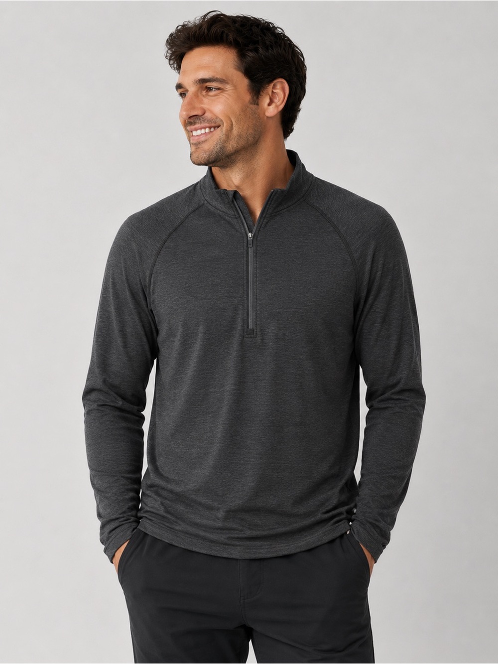 lululemon athletica Men's Charcoal Gray Half-Zip Performance Jacket
